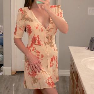 Floral button down reformation mini